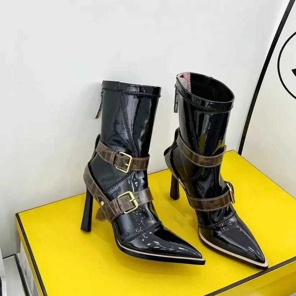 boots stiletto heels ankle patent leather back zip buckle shoes pointed toes booties luxury designers shoe for women factory footwear lwat, Black
boots stiletto heels ankle patent leather back zip buckle shoes pointed toes booties luxury designers shoe for women factory footwear lwat, Black