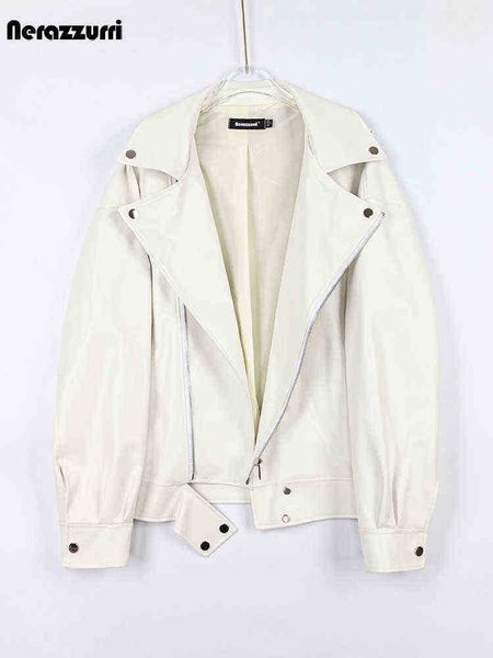 nerazzurri spring white black soft cool faux leather biker jacket women long sleeve zipper loose casual boutique fashion 6xl 7xl j220727
nerazzurri spring white black soft cool faux leather biker jacket women long sleeve zipper loose casual boutique fashion 6xl 7xl j220727