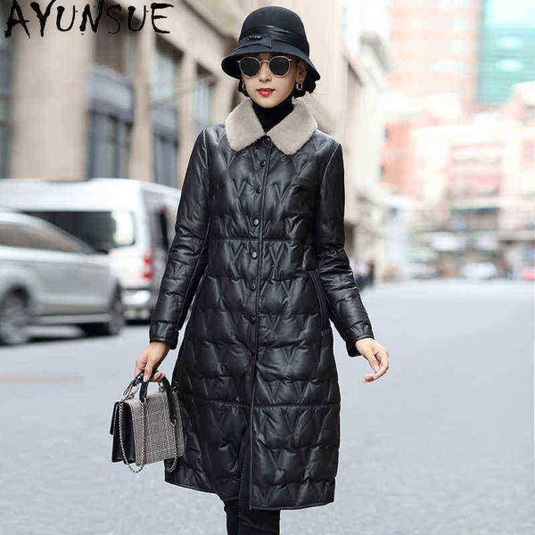 ayunsue real leather coat women 100 sheepskin coat warm white duck down parka woman mink fur collar 2020 chaqueta mujer lw70 j220727, Black
ayunsue real leather coat women 100 sheepskin coat warm white duck down parka woman mink fur collar 2020 chaqueta mujer lw70 j220727, Black