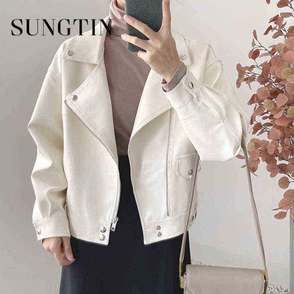 sungtin spring autumn fashion pu leather jacket women oversized high street cool jackets female moto punk streetwear 2022 chic j220727, Black
sungtin spring autumn fashion pu leather jacket women oversized high street cool jackets female moto punk streetwear 2022 chic j220727, Black