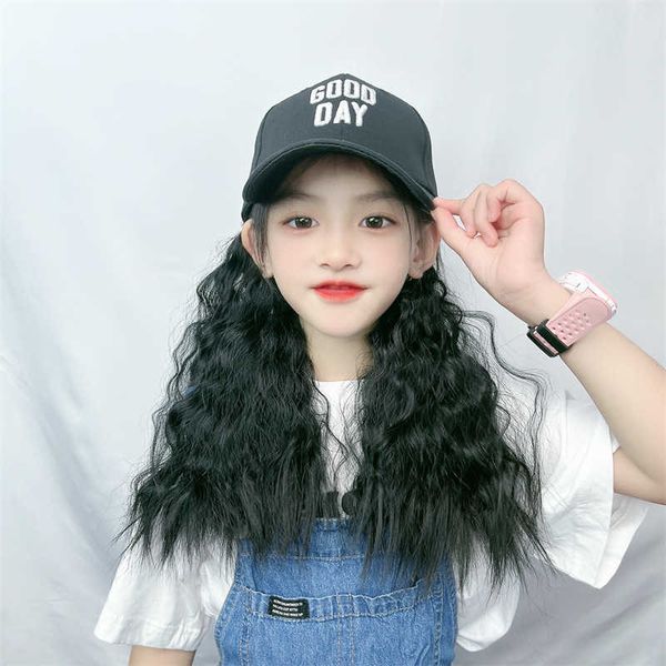 women's hair wigs lace synthetic wig flat tongue hat wool roll simulation head cover for children's sunshade cap long straight hai, Black
women's hair wigs lace synthetic wig flat tongue hat wool roll simulation head cover for children's sunshade cap long straight hai, Black