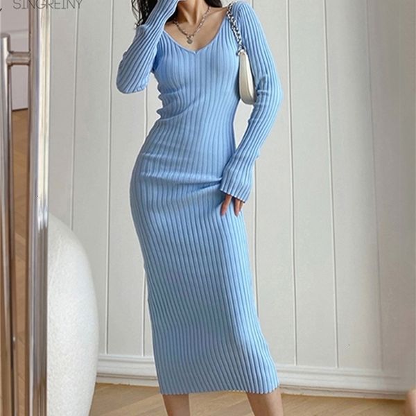 party dresses singreiny women autumn knitted v neck slim elastic oversized basic bodycon sweater winter knit warm long 221113, White;black
party dresses singreiny women autumn knitted v neck slim elastic oversized basic bodycon sweater winter knit warm long 221113, White;black