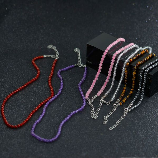 natural stone beaded choker necklace collar 4mm semi-precious gemstone precious tiger eye jade quartz amethyst necklaces women fine jewelry, Golden;silver
natural stone beaded choker necklace collar 4mm semi-precious gemstone precious tiger eye jade quartz amethyst necklaces women fine jewelry, Golden;silver