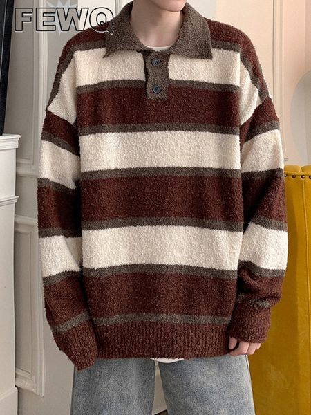 men's sweaters fewq autumn men's turndown neck striped lamb sweater casual loose contrast color male pullover temperament 24a746 2, White;black
men's sweaters fewq autumn men's turndown neck striped lamb sweater casual loose contrast color male pullover temperament 24a746 2, White;black