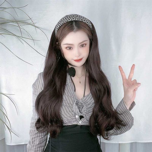 women's hair wigs lace synthetic tiktok hoop wig women's half cap ita long curly hair high temperature silk, Black
women's hair wigs lace synthetic tiktok hoop wig women's half cap ita long curly hair high temperature silk, Black