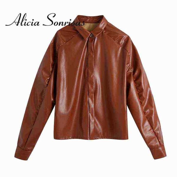fashionable 2022 spring autumn women elegant lapels skinny pu leather jacket simple solid brown long sleeve popular jacket j220727, Black
fashionable 2022 spring autumn women elegant lapels skinny pu leather jacket simple solid brown long sleeve popular jacket j220727, Black