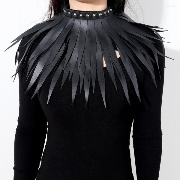women's tanks exaggerated gothic pu leather long tringe necklaces women punk strange handmade jewelry, White
women's tanks exaggerated gothic pu leather long tringe necklaces women punk strange handmade jewelry, White