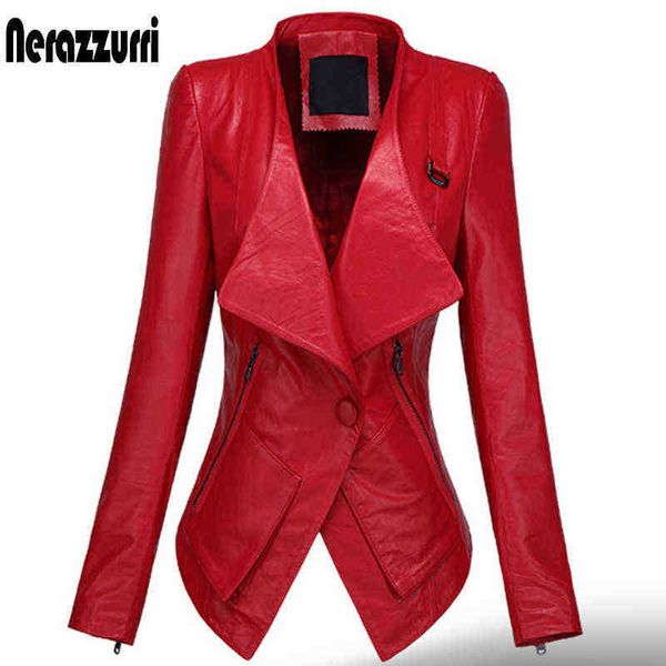 nerazzurri spring short red black luxury leather blazer women long sleeves light soft light soft faux leather jackets j220727
nerazzurri spring short red black luxury leather blazer women long sleeves light soft light soft faux leather jackets j220727