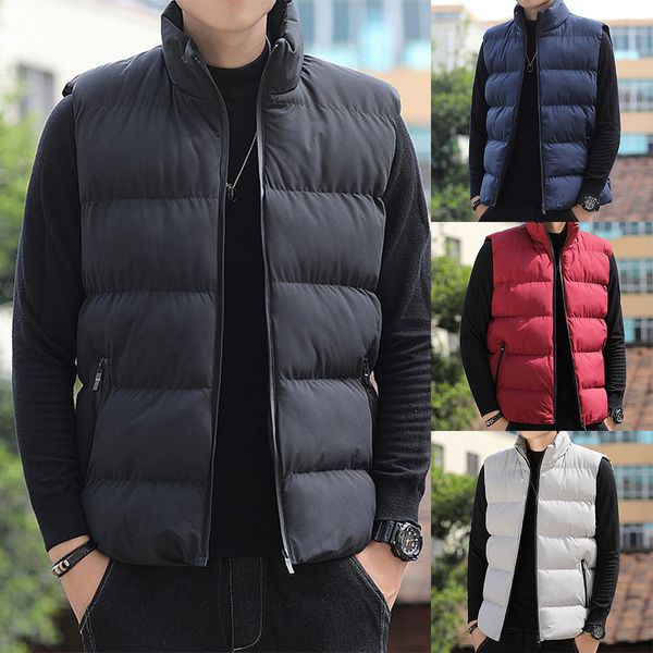men's down parkas vest jacket men autumn winter thick warm clothes cotton padded sleeveless jackets men fashion clothing solid color ve, Black
men's down parkas vest jacket men autumn winter thick warm clothes cotton padded sleeveless jackets men fashion clothing solid color ve, Black