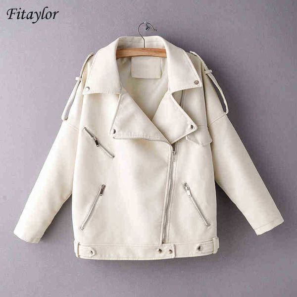 fitaylor new spring pu leather jacket women moto biker lapel zipper beige warm faux leather jacket loose fashion autumn outfit j220727, Black
fitaylor new spring pu leather jacket women moto biker lapel zipper beige warm faux leather jacket loose fashion autumn outfit j220727, Black