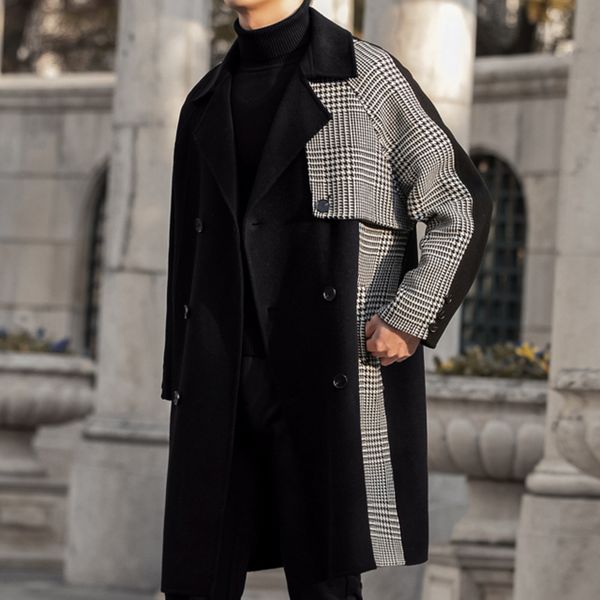 men's jackets double sided cashmere coat men's thousand bird lattice stitched winter coat medium long men's wool woolen cloth, Black;brown
men's jackets double sided cashmere coat men's thousand bird lattice stitched winter coat medium long men's wool woolen cloth, Black;brown
