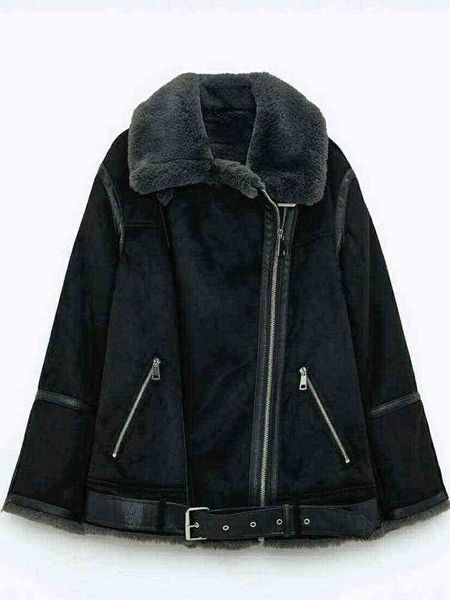 ailegogo 2022 new winter women faux suede fur jacket streetwear female loose thick warm snow jacket with belt pu spout j220727, Black
ailegogo 2022 new winter women faux suede fur jacket streetwear female loose thick warm snow jacket with belt pu spout j220727, Black