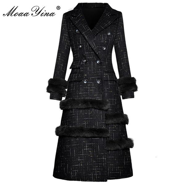 women's wool blends moaayina fashion designer winter spring woman black overcoat turn-down collar double breasted slim casual coat 2211
women's wool blends moaayina fashion designer winter spring woman black overcoat turn-down collar double breasted slim casual coat 2211