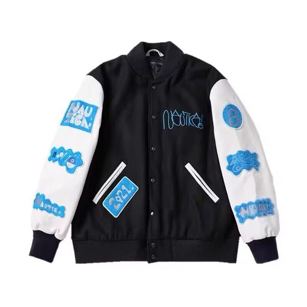 2022 varsity baseball jacket men women embroidered stacks nyco stitching high street jacket coats, Black;brown
2022 varsity baseball jacket men women embroidered stacks nyco stitching high street jacket coats, Black;brown