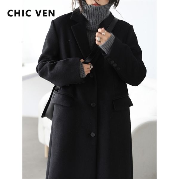 womens wool blends chic ven winter korean women long coat thickening casual warm single breasted overcoat en coats office lady 221113, Black
womens wool blends chic ven winter korean women long coat thickening casual warm single breasted overcoat en coats office lady 221113, Black