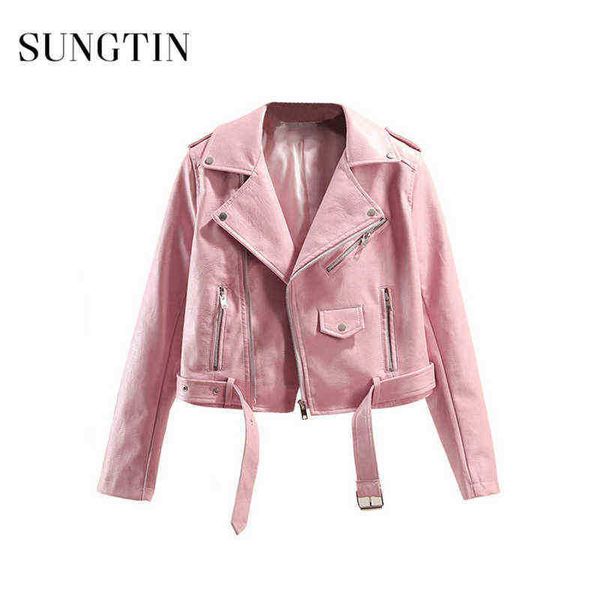 sungtin brand pu leather jacket women 5 color y2k new fashion short faux leather biker jacket with belt cool outrunner lady j220727, Black
sungtin brand pu leather jacket women 5 color y2k new fashion short faux leather biker jacket with belt cool outrunner lady j220727, Black