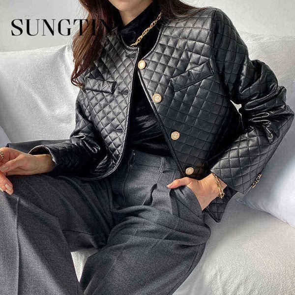 sungtin argyle elegant loose faux leather jacket women single breasted winter warm jackets female o neck korean style j220727, Black
sungtin argyle elegant loose faux leather jacket women single breasted winter warm jackets female o neck korean style j220727, Black
