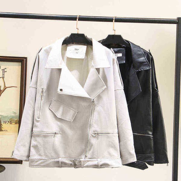 fmfssom retro black faux leather jacket women spring loose moto biker pu jacket female beige long sleeves sharpen windproof outfit j220727
fmfssom retro black faux leather jacket women spring loose moto biker pu jacket female beige long sleeves sharpen windproof outfit j220727