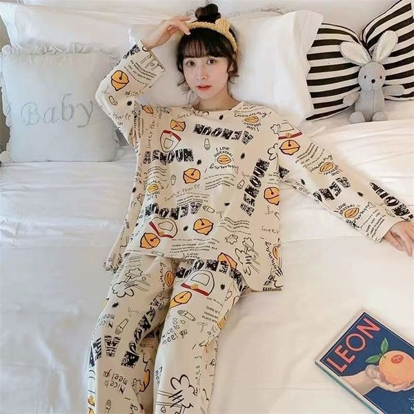 women's sleepwear pyjamas sp city cartoon cute patterned long sleeved pajamas set female spring sleepwear comfortable cotton round neck, Black;red
women's sleepwear pyjamas sp city cartoon cute patterned long sleeved pajamas set female spring sleepwear comfortable cotton round neck, Black;red