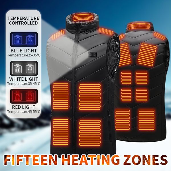 men's vests 15pcs heated jacket fashion men women coat intelligent usb electric heating thermal warm clothes winter heated vest plussiz, Black;white
men's vests 15pcs heated jacket fashion men women coat intelligent usb electric heating thermal warm clothes winter heated vest plussiz, Black;white