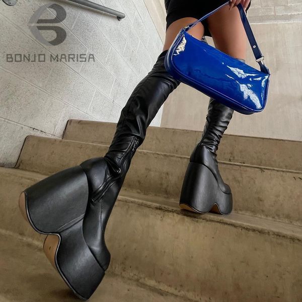 boots bonjomarisa brand punk platform goth high wedges long thigh women stretch cool over the knee women's 221115, Black
boots bonjomarisa brand punk platform goth high wedges long thigh women stretch cool over the knee women's 221115, Black