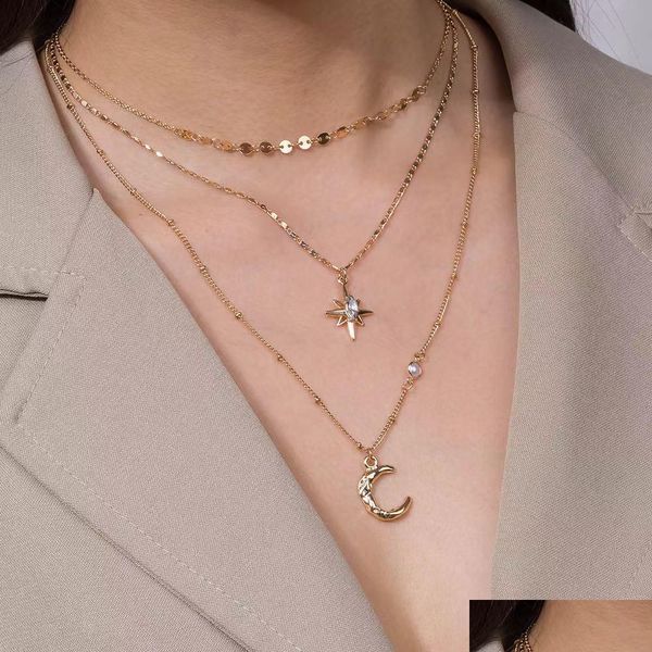 pendant necklaces european american fashion street style star moon necklace card neck mtilayer copper necklaces jewelry accessories dhbgu, Silver
pendant necklaces european american fashion street style star moon necklace card neck mtilayer copper necklaces jewelry accessories dhbgu, Silver