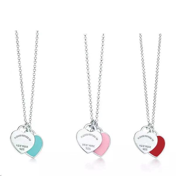 tiff 925 sterling silver pendant necklaces classic blue enamel double heart embroidered necklace designer women's fashion necklace tren
tiff 925 sterling silver pendant necklaces classic blue enamel double heart embroidered necklace designer women's fashion necklace tren