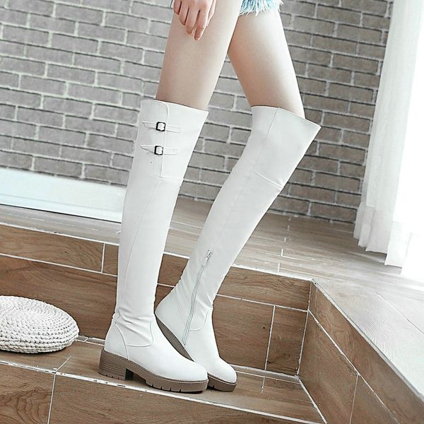 boots autumn and winter faux leather women long over the knee thigh high rider round toe flat large size 3443 221114, Black
boots autumn and winter faux leather women long over the knee thigh high rider round toe flat large size 3443 221114, Black