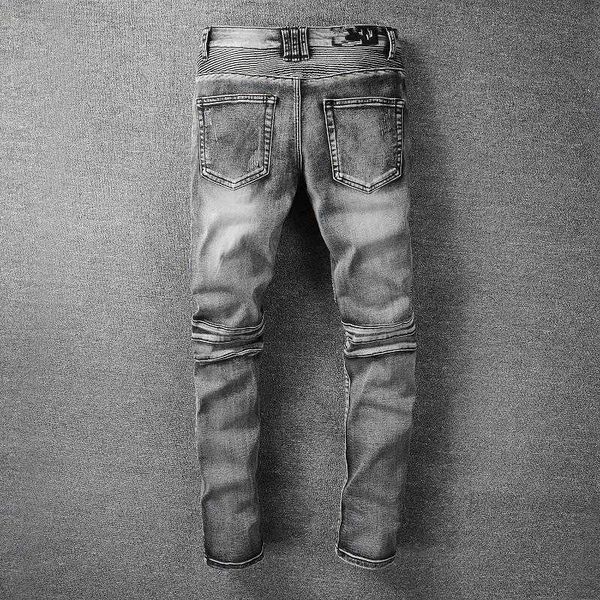 jeans men's luxury designers denim jeans holes trousers biker pants 2023, Blue