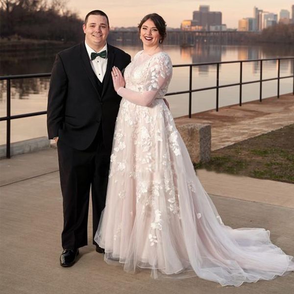 blush pink wedding dresses with long sleeve elegant lace appliques bridal gowns princess wedding party dress beaded belt, White
blush pink wedding dresses with long sleeve elegant lace appliques bridal gowns princess wedding party dress beaded belt, White