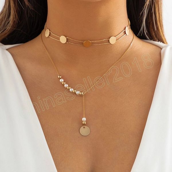 2pcs/set vintage sequin chain coin pendant necklace women asymmetric bead thin link choker valentine's day gifts, Silver
2pcs/set vintage sequin chain coin pendant necklace women asymmetric bead thin link choker valentine's day gifts, Silver