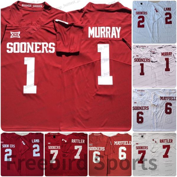 ncaa 1 kyler murray college football jersey 2 ceedee lamb 6 baker mayfield 7 spencer rattler white color red oklahoma sooners college mens s, Black
ncaa 1 kyler murray college football jersey 2 ceedee lamb 6 baker mayfield 7 spencer rattler white color red oklahoma sooners college mens s, Black