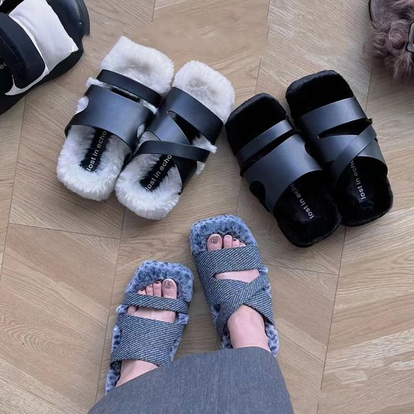 fashion ladies slipper flat rabbit fur thermal leather hair toggle 35-40, Black
fashion ladies slipper flat rabbit fur thermal leather hair toggle 35-40, Black