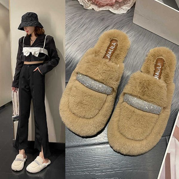 slippers dress shoes baotou maomao half for women wearing outward in autumn and winter 2023 new korean style rhinestone flat bottom plush 09, Black
slippers dress shoes baotou maomao half for women wearing outward in autumn and winter 2023 new korean style rhinestone flat bottom plush 09, Black