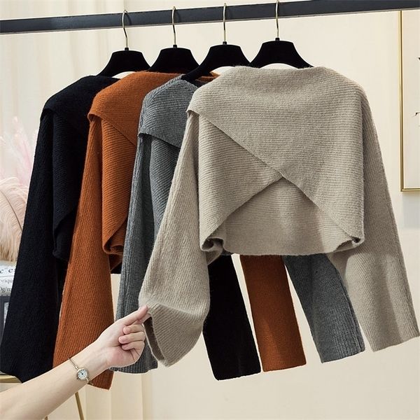 womens sweaters autumn winter women slash neck sweater pullover crop female loose casual crossed shirts femme knit jumpers 221115, White;black
womens sweaters autumn winter women slash neck sweater pullover crop female loose casual crossed shirts femme knit jumpers 221115, White;black