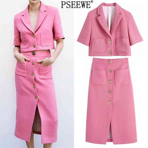women sets tweed short sleeve cropped blazer woman button long skirts fashion and skirt set women's office suit 210519, Black;gray
women sets tweed short sleeve cropped blazer woman button long skirts fashion and skirt set women's office suit 210519, Black;gray