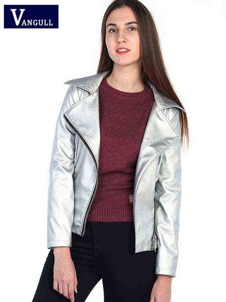 vangull fashion sliver pu leather jacket women spring turndown collar punk style jacket female long sleeves zipper crop jacket j220727, Black
vangull fashion sliver pu leather jacket women spring turndown collar punk style jacket female long sleeves zipper crop jacket j220727, Black