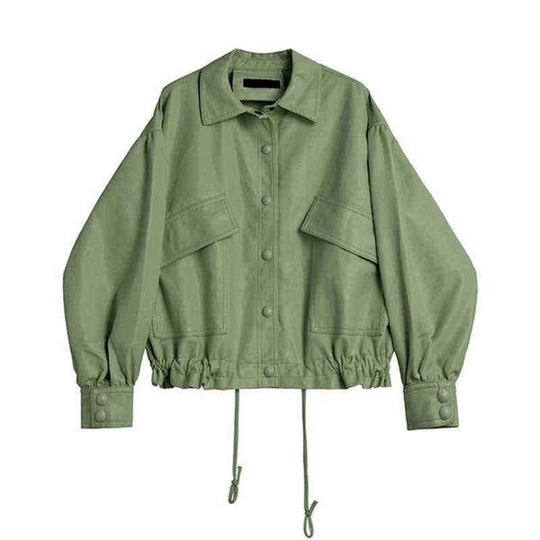 ftlzz spring autumn soft faux leather short jacket women high street pu leather coat moto bike loose outfit female drawstring hem j220727, Black
ftlzz spring autumn soft faux leather short jacket women high street pu leather coat moto bike loose outfit female drawstring hem j220727, Black