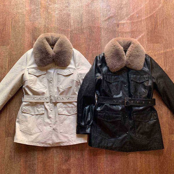 fitaylor new autumn winter faux leather jacket women fashion fur collar single breasted pu jacket with belt lady thick warm jacket j220727, Black
fitaylor new autumn winter faux leather jacket women fashion fur collar single breasted pu jacket with belt lady thick warm jacket j220727, Black