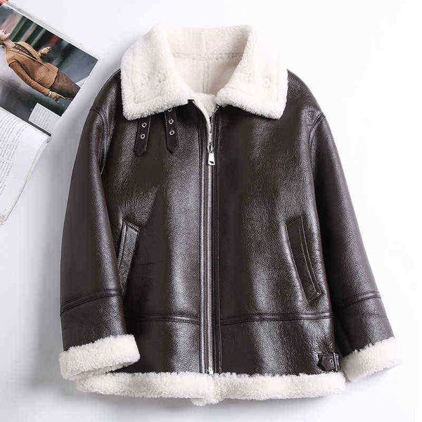 women fashion leather jackets winter thick warm lamb fur lining sheepskin jacket motorcycle full sleeve mh3889l j220727, Black
women fashion leather jackets winter thick warm lamb fur lining sheepskin jacket motorcycle full sleeve mh3889l j220727, Black