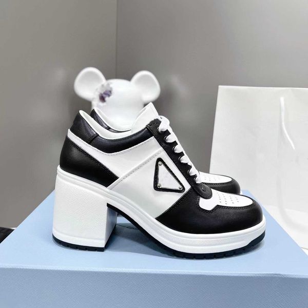 designer shoes new pattern dress shoes pumps designer classic triangle button decoration chunky heel lace-up women's round toes high he, Black
designer shoes new pattern dress shoes pumps designer classic triangle button decoration chunky heel lace-up women's round toes high he, Black