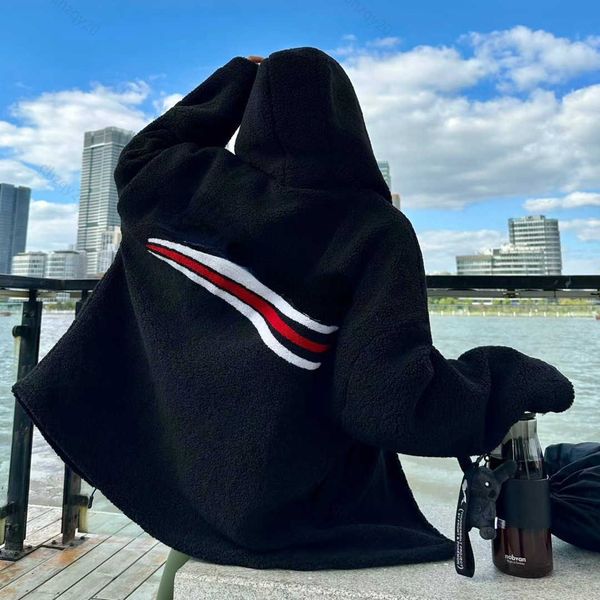 bale fleece jacket designer cashmere sportswear classic wave thickened warm flannel shirt windproof jackets mens and womens hooded zipper sw, Black;brown
bale fleece jacket designer cashmere sportswear classic wave thickened warm flannel shirt windproof jackets mens and womens hooded zipper sw, Black;brown