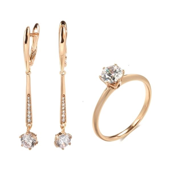 wedding jewelry sets kinel 585 rose gold women long earrings ring round white natural zircon luxury fine gift casual fashion 221115, Slivery;golden
wedding jewelry sets kinel 585 rose gold women long earrings ring round white natural zircon luxury fine gift casual fashion 221115, Slivery;golden