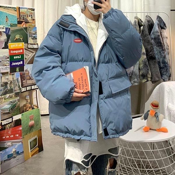 men's down contrast color oversized hooded mens parkas thicken warm cotton padded coats fashion male winter jackets, Black
men's down contrast color oversized hooded mens parkas thicken warm cotton padded coats fashion male winter jackets, Black