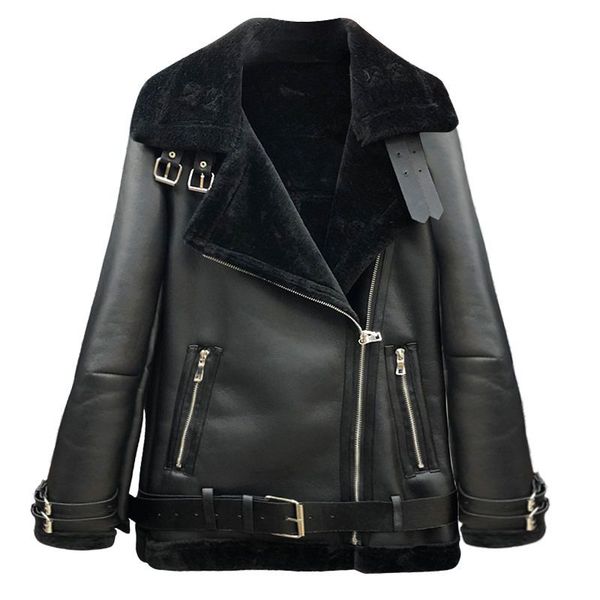 2023 women's fur women winter lamb wool coat 2022 plus velvet thick leather jacket motorcycle suit warm, Black
2023 women's fur women winter lamb wool coat 2022 plus velvet thick leather jacket motorcycle suit warm, Black