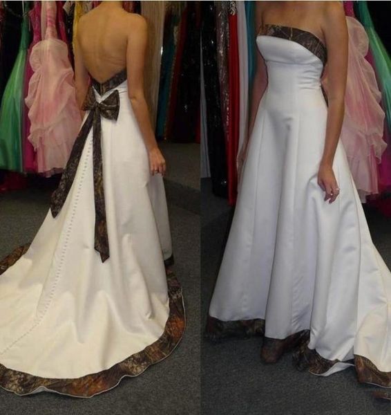 2019 simple strapless aline camo wedding dresses camouflage lace up sweep train country bridal gowns bow sash back covered button5824356, White
2019 simple strapless aline camo wedding dresses camouflage lace up sweep train country bridal gowns bow sash back covered button5824356, White