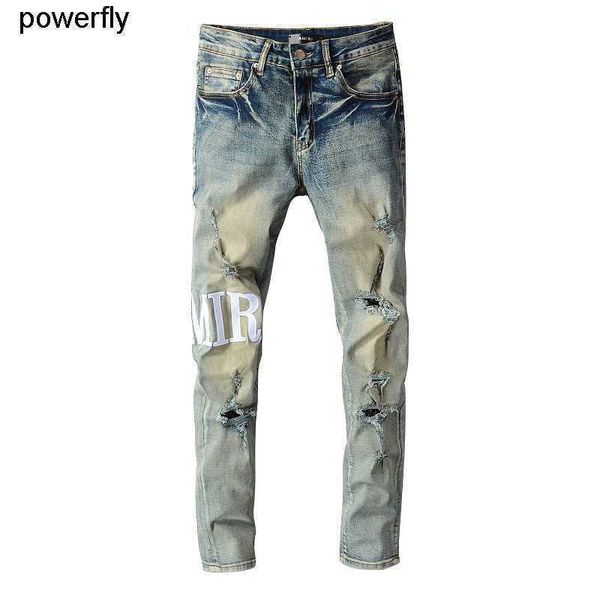 men's jeans designer amirs light blue embroidery patch elastic slim small hole denim streetwear pants
men's jeans designer amirs light blue embroidery patch elastic slim small hole denim streetwear pants