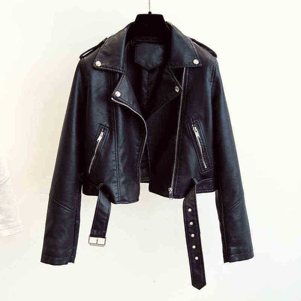 new womens biker faux leather jacket fashion spring autumn long sleeve zipper short jackets ladies pu outerwear femme mujer chaqueta j220727, Black
new womens biker faux leather jacket fashion spring autumn long sleeve zipper short jackets ladies pu outerwear femme mujer chaqueta j220727, Black