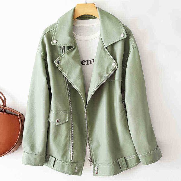 ailegogo new spring autumn women loose pu leather jacket streetwear female moto biker faux leather jacket bf style outfit j220727, Black
ailegogo new spring autumn women loose pu leather jacket streetwear female moto biker faux leather jacket bf style outfit j220727, Black