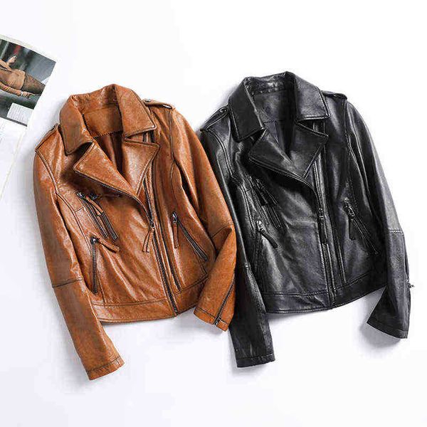 women 100 real sheep leather jackets fashion motorcycle styles leather jackets spring bomber jackets cl4015 j220727, Black
women 100 real sheep leather jackets fashion motorcycle styles leather jackets spring bomber jackets cl4015 j220727, Black